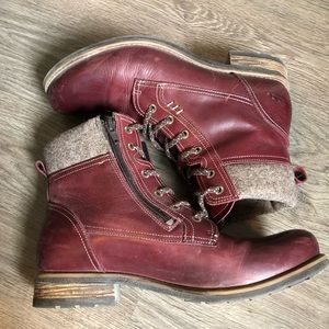 Taos Cutie Boot in Deep Red, Size 9-9.5/EU 40